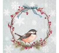 IHR CHICKADEE - Tovaglioli di carta per il pranzo, motivo uccellino, 33 cm, quadrati a 3 veli, 20 in confezione