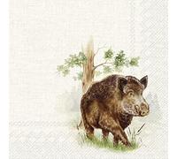 IHR Ideal Home Range - Tovaglioli di carta HUNTED WILD BOAR, 20 tovaglioli da cocktail 25 cm x 25 cm
