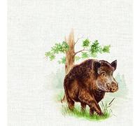 IHR Ideal Home Range - Tovaglioli di carta HUNTED WILD BOAR crema 20 tovaglioli da pranzo 33 cm x 33 cm
