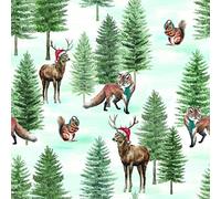 IHR Ideal Home Range Tovaglioli di carta usa e getta a 3 strati, 16,5 x 16,5 cm, animali invernali nordici, blu verde