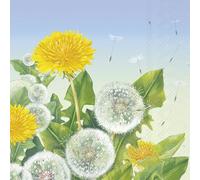 IHR - L 1064900 - Tovaglioli di carta, 20 pezzi, Dandelion Meadow, dente di leone, giallo, 33 cm x 33 cm, 3 strati