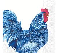 IHR - L 906000 - Tovaglioli di carta, 20 pezzi, Pollo, Blue Plumage, 16,5 cm x 16,5 cm, 3 veli