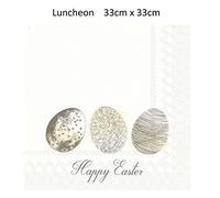 IHR L781620 - Tovagliolo da pranzo a 3 veli, motivo: uova, colore: Verde