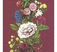 IHR - Tovaglioli di carta a 3 strati, 15,5 x 16,5 cm, colore: Bordeaux