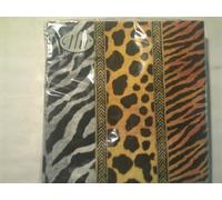 IHR Tovaglioli di carta, motivo: giraffa, Zebra, leopardo, animali africani, confezione da 20, motivo: animali, colore: oro