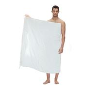 IHRAM Coperta 2 pezzi asciugamano bianco Hajj Umrah Uomini Ragazzo Adolescente Ahram FBA (Adulto (210 x 105 cm))