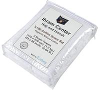 Ihram Uomo - Set di Teli 2 Pezzi per Hajj e Umrah - 100% Cotone Naturale - Morbido, Senza Cuciture - Ahram Ehram
