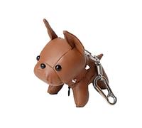 ihreesy Bulldog Pelle Portachiavi, Auto Portachiavi Portachiavi in Pelle PU Portachiavi Creativo Simpatico Animale Portachiavi Ciondolo Cane Portachiavi Amico di Famiglia Regalo,Marrone