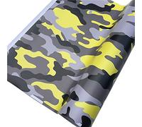 ihreesy Pellicola Adesiva Mimetica Per Auto, Autoadesiva in PVC Adesivo Per Auto Mimetico Protezione Della Vernice Pellicola Protettiva Per Auto Pellicola Avvolgimento Per Moto,Giallo,152cmx50cm