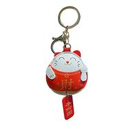 ihreesy Portachiavi Lucky Cat, Portachiavi auto in pelle PU Multifunzione a Cat di Portachiavi Auto Portachiavi Anello Portachiavi Accessori Per Chiavi Dell'Auto,Rosa