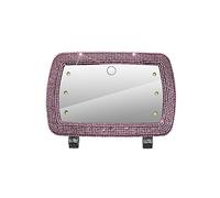 ihreesy Specchietto Trucco Visiera Parasole Per Auto,Specchio Cosmetico Specchietto Trucco Universale Bling Bling Specchio Trucco in Acciaio Inossidabile Accessori Per Specchietti Per Auto,Rosa
