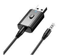ihreesy Trasmettitore Bluetooth 5.0,Mini Adattatore Audio USB Bluetooth Ricevitore Trasferimento Wireless Portatile con Cavo AUX da 3,5 mm per Cuffie Altoparlanti Tastiere