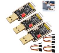 Ihteyuo 3 pezzi da USB a TTL, CH340G convertitore UART adattatore chip TTL modulo 3,3 V 5 V commutabile a seriale RS232 TTL cavo jumper microcontrollore sviluppo programmazione debugging progetti