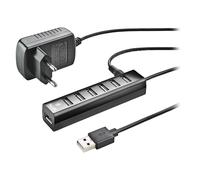 IHUB7 TINY Hub USB 2.0 con 7 Porte e Adattatore di Alimentazione da 5V/1A