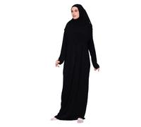 ihvan online Abito musulmano da donna, abito da preghiera, abaya islamico con hijab, abito musulmano a maniche lunghe, Nero , Etichettalia unica