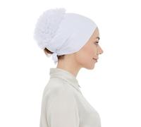 ihvan online Hijab, berretto da testa, volumizzante, antiscivolo, da donna, sottopeletta hijab con chiusura posteriore, bianco, taglia unica