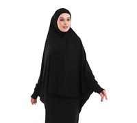 ihvan online, Hijab musulmano da donna, Khimar islamico, abiti lunghi Salah. Hijab di preghiera per le donne, nero, taglia unica