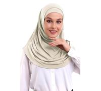 ihvan online, Hijab Sciarpe da donna, pronte da indossare, sciarpa leggera e confortevole, turbante istantaneo, jersey, precucita, Crema, taglia unica