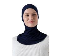 ihvan online, Hijab Undercap, copertura completa del collo sotto sciarpa hijab, copricapo per donne, turbante elastico musulmano, Blu navy, taglia unica