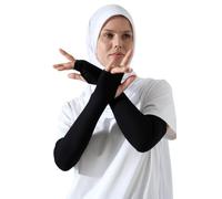 ihvan online, Maniche hijab da donna, manica musulmana per preghiera, maniche morbide elastiche modeste per coprire le braccia, Nero-modello 2, Prossoefinito