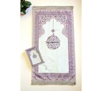ihvan online Tappeto da preghiera musulmana con elegante borsa portatile in tessuto, Janamaz, Sajadah, morbido tappeto per preghiere islamiche, regali islamici per Eid Ramadan, tappetino da preghiera