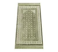ihvan online, Tappeto da preghiera musulmano in morbido peluche Lux, Janamaz, Sajadah, morbido tappeto da preghiera islamica, regali islamici, tappeto da preghiera, elegante, colore: verde