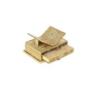 ihvan online, The Holy Arabic Coran, set regalo con supporto per libri, supporto per il Corano da scrivania, Rehal, petto rivestito in velluto, regalo islamico decorativo per musulmani, oro