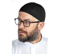 ihvan online Turco Musulmano Kufi Cappelli per Uomo, Taqiya, Takke, Peci, Islamic Caps, Ramadan Eid Regali islamici, Standart Size - nero - Taglia unica