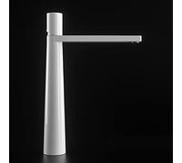 IHVOOUKAK Rubinetto for lavabo in Ottone Massiccio Nero Miscelatore for lavabo Caldo e Freddo Design Unico Rubinetto for lavabo(White L)
