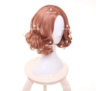 IHYAMS Gioco anime Persona 5 Haru Okumura Parrucca cosplay Halloween Gioca Parrucca corta riccia Fase da palco Capelli sintetici Persona 5 mostra l'immagine