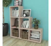 Iiaky 242553 Libreria Scalare/Scaffale Espositore 107 cm Rovere Scaffale, Libreria, Divisorio per Stanza, Organizzatore Autoportante a Cubi, Stile Moderno, per Soggiorno, Camera da Letto, Ufficio