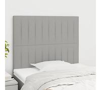 Iiaky 3116552 Testiera 2 pz Grigio Chiaro 90x5x78/88 cm in Tessuto Copri Testata Massello Letto Schienale Per Testate Comodino Decorazione Copertina