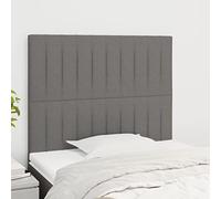 Iiaky 3116553 Testiera 2 pz Grigio Scuro 90x5x78/88 cm in Tessuto Copri Testata Massello Letto Schienale Per Testate Comodino Decorazione Copertina