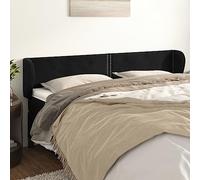 Iiaky 3117072 Testiera ad Orecchio Nera 203x23x78/88 cm in Velluto Copri Testata Massello Letto Schienale Per Testate Comodino Decorazione Copertina