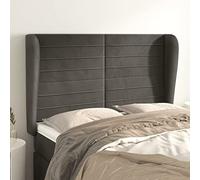 Iiaky 3118145 Testiera ad Orecchio GrigioScuro 147x23x118/128cm in Velluto Copri Testata Massello Letto Schienale Per Testate Comodino Decorazione Copertina