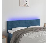 Iiaky 3121384 Testiera a LED Blu Scuro 144x5x78/88 cm in Velluto Divano Lounge in Rattan, Componibile,Alta Qualità, Comfort Superiore