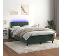 Iiaky 3134636 Letto a Molle con Materasso e LED Verde Scuro 120x200cm Velluto Letto,Struttura Letto a Piattaforma E contenitore sotto il letto,Facile da Montare, Senza rumori