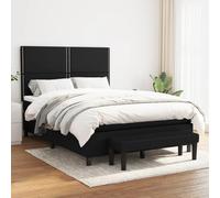 Iiaky 3136519 Giroletto a Molle con Materasso Nero 140x200 cm in Tessuto Telaio del letto a piattaforma imbottito,Base per materasso,Supporto per doghe in legno,Facile da montare