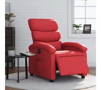 Iiaky 3204031 Poltrona Reclinabile Elettrica Rossa in Similpelle Poltrona Imbottita con Schienale a Conchiglia in Velluto,Poltrona da Salotto e Camera da Letto,Super Confortevole,Poltrona Relax