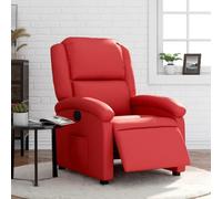 Iiaky 3204217 Poltrona Reclinabile Elettrica Rossa in Similpelle Poltrona Imbottita con Schienale a Conchiglia in Velluto,Poltrona da Salotto e Camera da Letto,Super Confortevole,Poltrona Relax