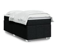 Iiaky 3285437 Giroletto a Molle con Materasso Nero 90x190 cm in Tessuto Telaio del letto a piattaforma imbottito,Base per materasso,Supporto per doghe in legno,Facile da montare