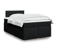 Iiaky 3286649 Giroletto a Molle con Materasso Nero 120x200 cm in Tessuto Telaio del letto a piattaforma imbottito,Base per materasso,Supporto per doghe in legno,Facile da montare