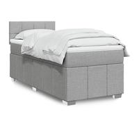 Iiaky 3286895 Giroletto a Molle con Materasso Grigio Chiaro 80x200 cm Tessuto Telaio del letto a piattaforma imbottito,Base per materasso,Supporto per doghe in legno,Facile da montare