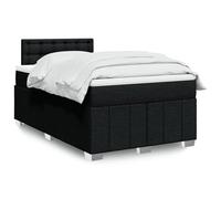 Iiaky 3287051 Giroletto a Molle con Materasso Nero 120x200 cm in Tessuto Telaio del letto a piattaforma imbottito,Base per materasso,Supporto per doghe in legno,Facile da montare