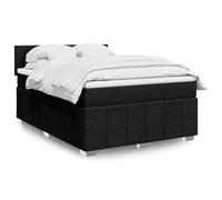 Iiaky 3287114 Giroletto a Molle con Materasso Nero 160x200 cm in Tessuto Telaio del letto a piattaforma imbottito,Base per materasso,Supporto per doghe in legno,Facile da montare