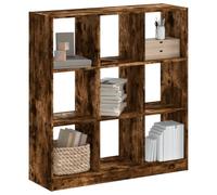 Iiaky 3307841 Libreria Rovere Fumo 102x32x108 cm in Legno Multistrato Scaffale, Libreria, Divisorio per Stanza, Organizzatore Autoportante a Cubi, Stile Moderno, per Soggiorno, Camera da Letto, Uffici