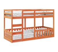 Iiaky 3308588 Letto a Castello Marrone Cera 80x200 cm in Legno di Pino Struttura per Letto a Castello Struttura Solida,Grande Contenitore per Adulti