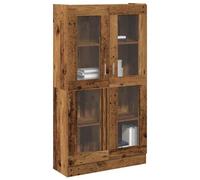 Iiaky 3318718 Credenza Alta Legno Antico 82,5x30,5x150 cm in Truciolato Credenza Cucina,Mobiletto con Struttura in Legno,Vani Aperti e Armadietti, Credenza a per Soggiorno, Camera, Ufficio