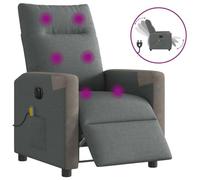 Iiaky 3324086 Poltrona Reclinabile Massaggio Elettrica Grigio Scuro Tessuto Poltrona Relax,Reclinabile a Letto E Seduta Ergonomica In Tessuto Per Arredo Salotto,Soggiorno e Ufficio