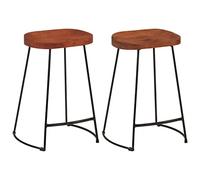 Iiaky 344915 Sgabelli da Bar Gavin 2 pz 45x40x63 cm Legno Massello di Mango Sgabello da Trucco per Ufficio,per Cucina Soggiorno Camera da Letto